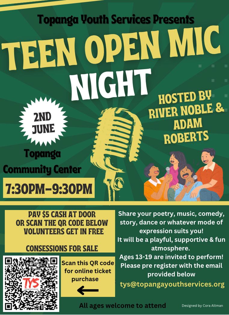 Teen Open Mic Night Flyer