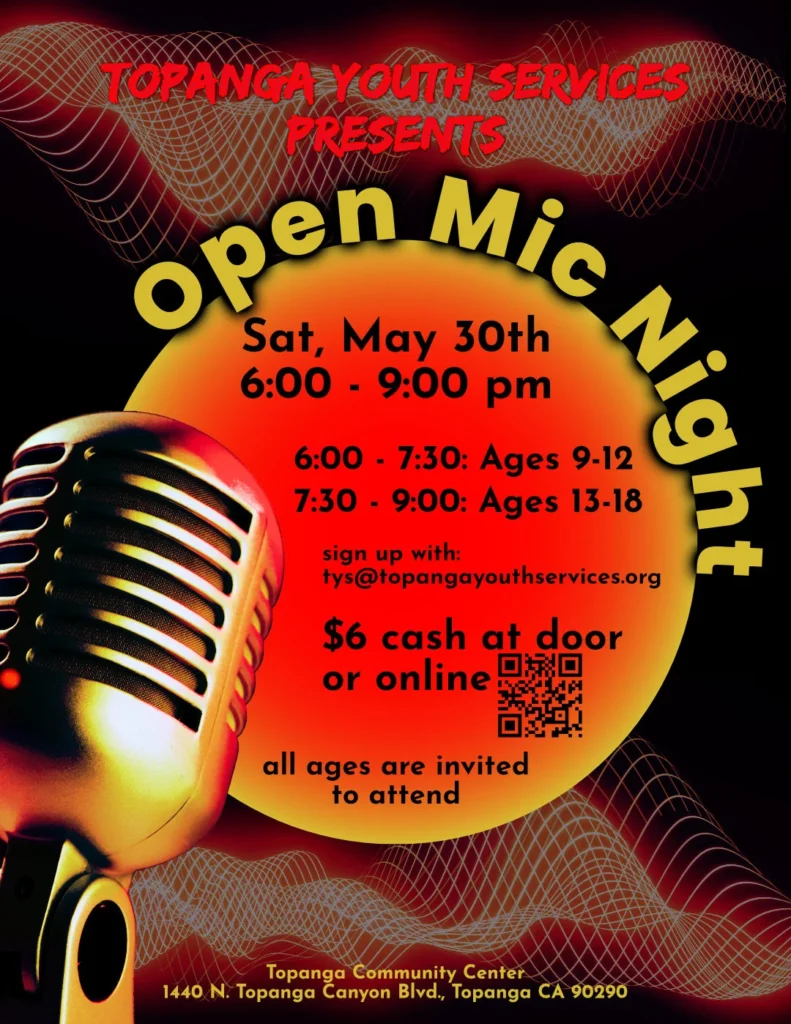 TYS Open Mic-May2026 flyer
