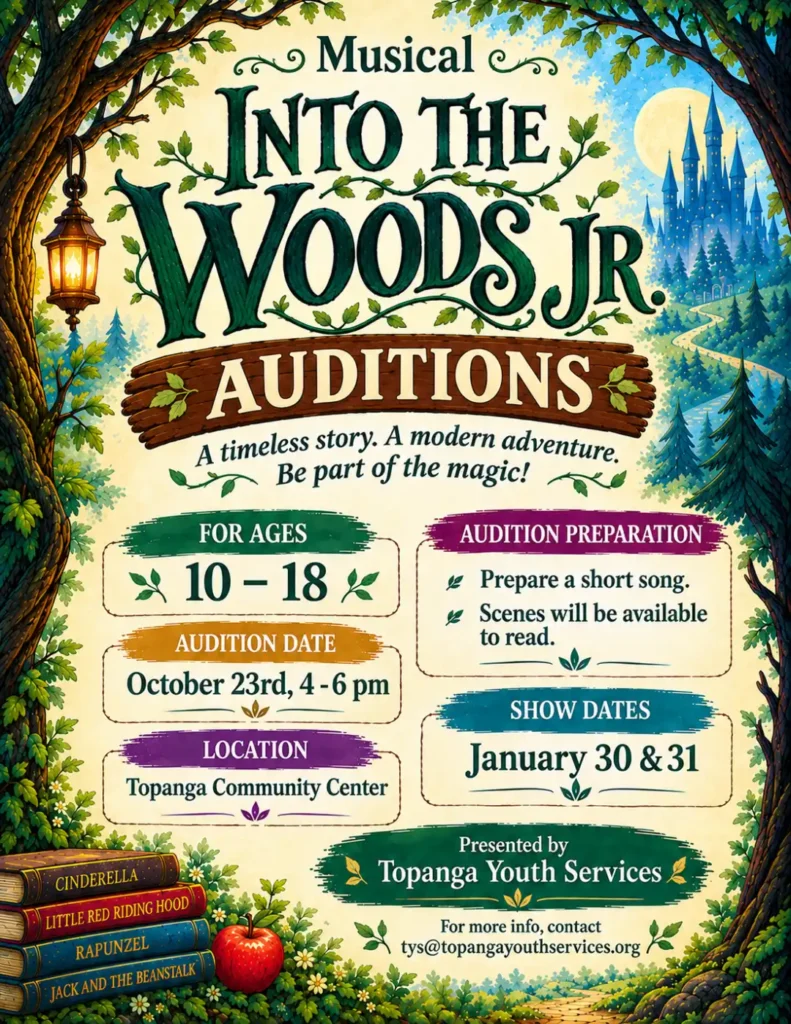 Into the Woods Audtions flyer